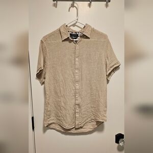 Denim & Flower Beige Size Medium Casual Button Down Shirt